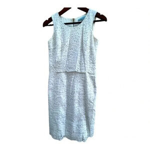 Antonio Melani White Eyelet Lace Overlay‎ Tier Scallop Lined Reggie Dress Size 0